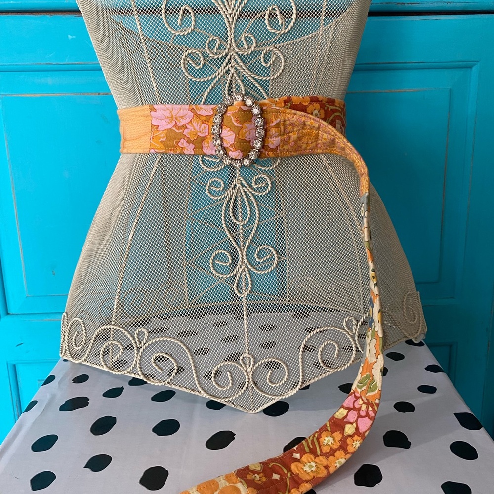 Quilted Belt by Bari J of San Francisco - Adjustable perfect Unworn Condition